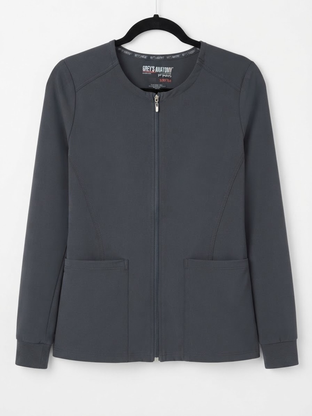 Grey's Anatomy Women's Zip-Front Bomber Jacket - Charcoal Gray